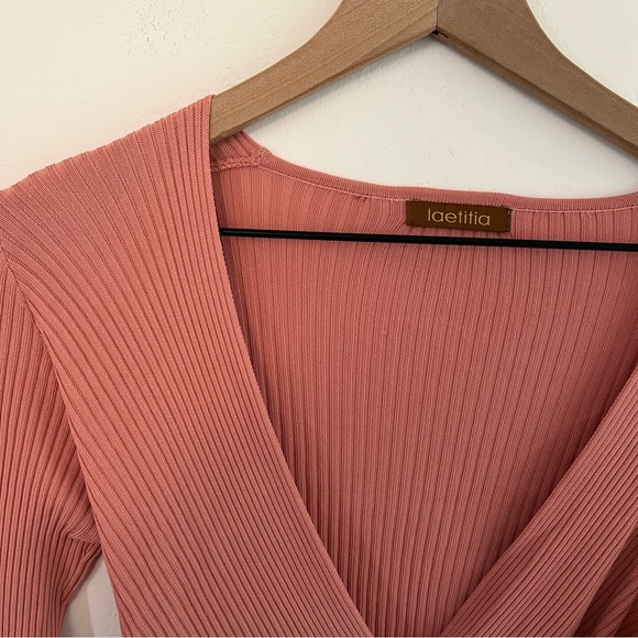 Vintage Silk Wrap Bodycon Top - Picture 4 of 7